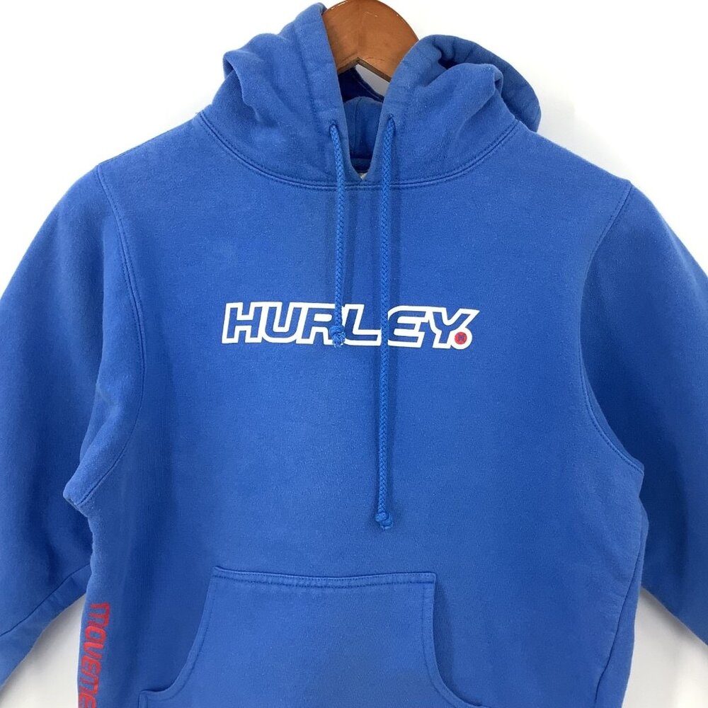 Hurley Hoodie Women's Blue Medium Cotton Blend Pullover Sweatshirt - Picture 2 of 10